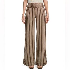 New Waves 2 Relaxed High-Rise
Smocked Waist Striped Pants size M
